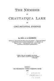 Cover of: The Nemesis of Chautauqua Lake, or, Circumstantial evidence