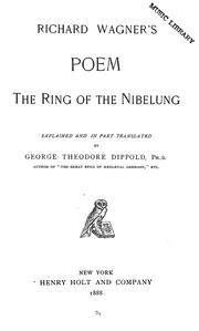 Cover of: Richard Wagner's poem the Ring of the Nibelung