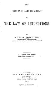 Cover of: The doctrines and principles of the law of injunctions