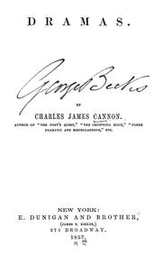 Cover of: Dramas. by Charles James Cannon