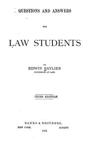 Cover of: Questions and answers for law students