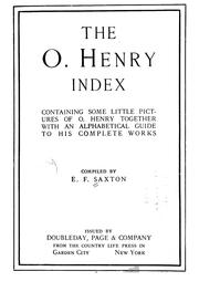 Cover of: O. Henry index | Eugene F. Saxton