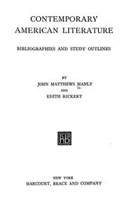 Cover of: Contemporary American literature: bibliographies and study outlines