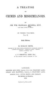 Cover of: A treatise on crimes and misdemeanors. by Russell, William Oldnall Sir