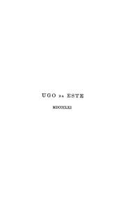 Cover of: Ugo da Este--Uberto--The Cid of Seville: tragedies