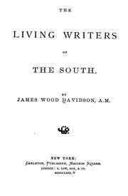 Cover of: The living writers of the South.