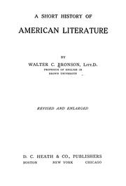 Cover of: A short history of American literature