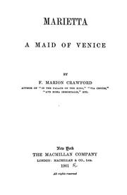 Cover of: Marietta: a maid of Venice