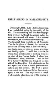 Cover of: Early spring in Massachusetts.: From the Journal of Henry D. Thoreau ...