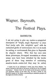 Cover of: Wagner, Bayreuth: and the festival plays