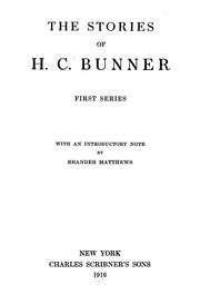 Cover of: The stories of H.C. Bunner.: First series