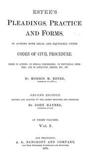Cover of: Estee's Pleadings, Practice and Forms