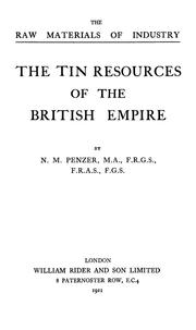 Cover of: The tin resources of the British Empire