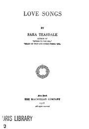 Cover of: Love songs by Sara Teasdale