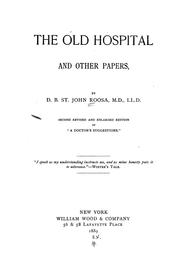 Cover of: The old hospital, and other papers | Roosa, Daniel Bennett St. John