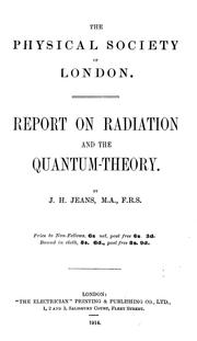 Cover of: Report on radiation and the quantum-theory