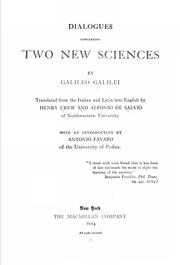 Cover of: Dialogues concerning two new sciences