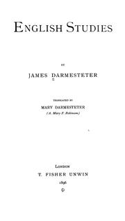 Cover of: English studies by James Darmesteter