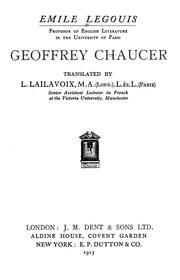 Cover of: Geoffrey Chaucer by Emile Legouis