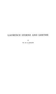 Cover of: Laurence Sterne and Goethe