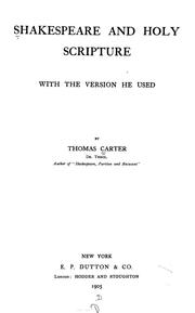 Cover of: Shakespeare and Holy Scripture by Thomas Carter, Thomas Carter