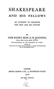 Cover of: Shakespeare and his fellows by Dodgson Hamilton Madden