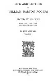 Cover of: Life and letters of William Barton Rogers