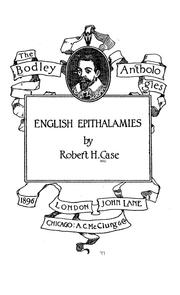 Cover of: English epithalamies