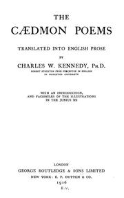 Cover of: The Cædmon poems by Kennedy, Charles W.