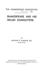 Cover of: Shakespeare and his Welsh characters