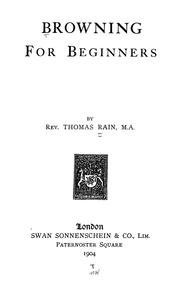 Browning for beginners by Thomas Rain