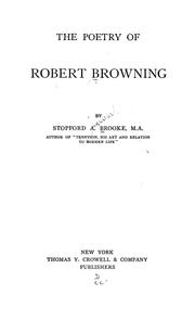Cover of: The poetry of Robert Browning by Brooke, Stopford Augustus