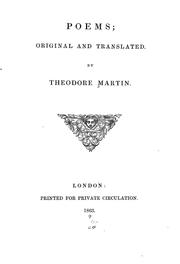 Cover of: Poems by Martin, Theodore Sir
