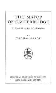 Cover of: The mayor of Casterbridge by Thomas Hardy
