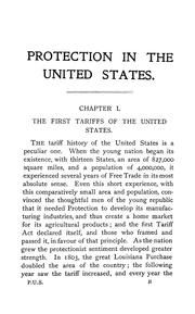 Cover of: Protection in the United States: a study of the origin and growth of the American tariff system, and its economic and social influences