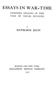 Cover of: Essays in war-time by Havelock Ellis