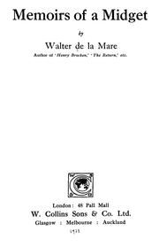 Cover of: Memoirs of a midget by Walter De la Mare