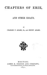 Cover of: Chapters of Erie by Charles Francis Adams Jr.