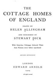 Cover of: The cottage homes of England