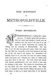 Cover of: The mystery of Metropolisville.