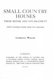 Cover of: Small country houses by Sir Lawrence Weaver