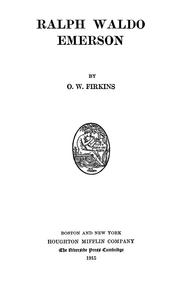 Cover of: Ralph Waldo Emerson by Firkins, Oscar W., Firkins, Oscar W.