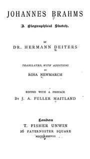 Cover of: Johannes Brahms: a biograhical sketch