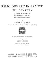 Cover of: Religious art in France, XIII century by Êmile Mâle