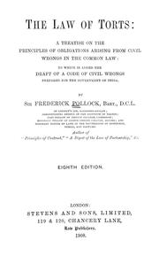 Cover of: The law of torts by Sir Frederick Pollock