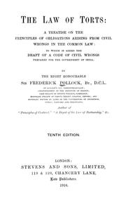 Cover of: The law of torts by Sir Frederick Pollock