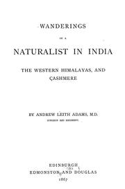 Cover of: Wanderings of a naturalist in India by Andrew Leith Adams