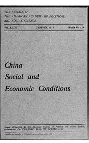 Cover of: China, social and economic conditions.