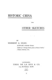 Cover of: Historic China, and other sketches.