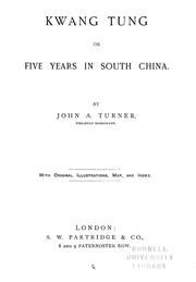 Cover of: Kwang Tung by J. A. Turner